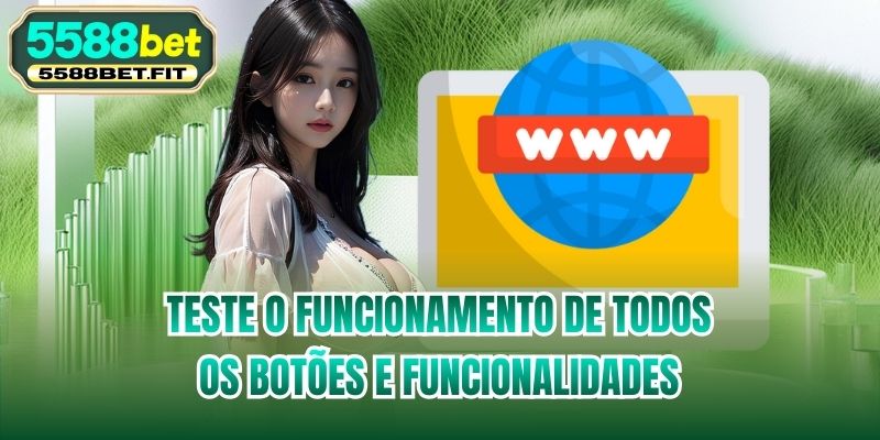 Teste o funcionamento de todos os botões e funcionalidades